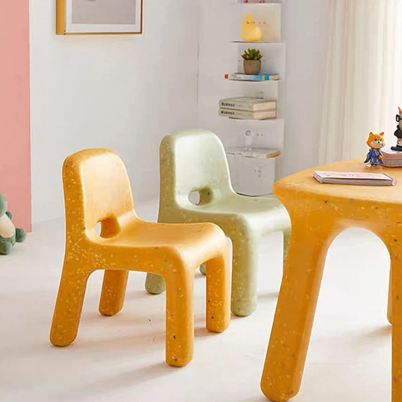 Contemporary Scandinavian Kids Square Starry Sky PE Low Chair Backrest Armless For Study