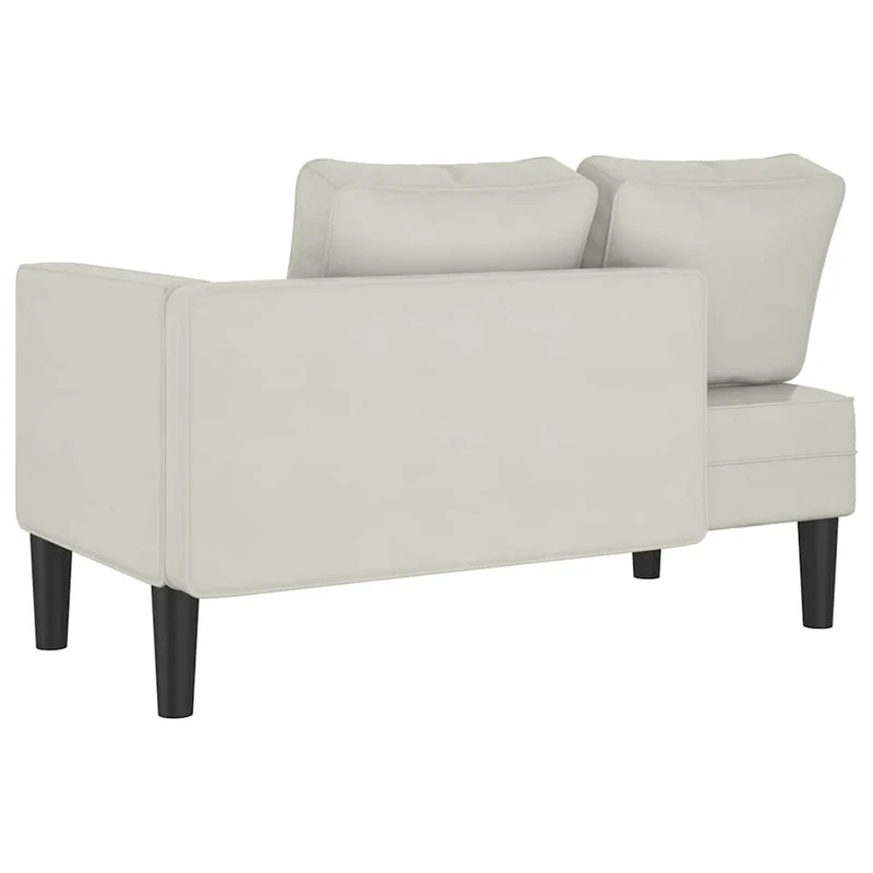 Chaise lounge com almofadões veludo creme