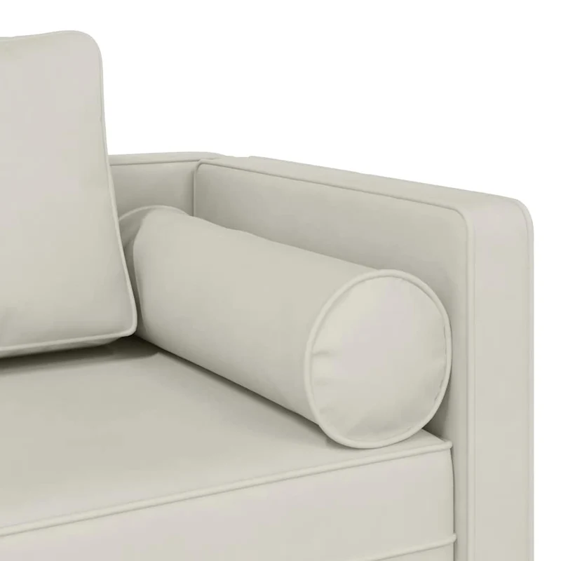 Chaise lounge com almofadões veludo creme