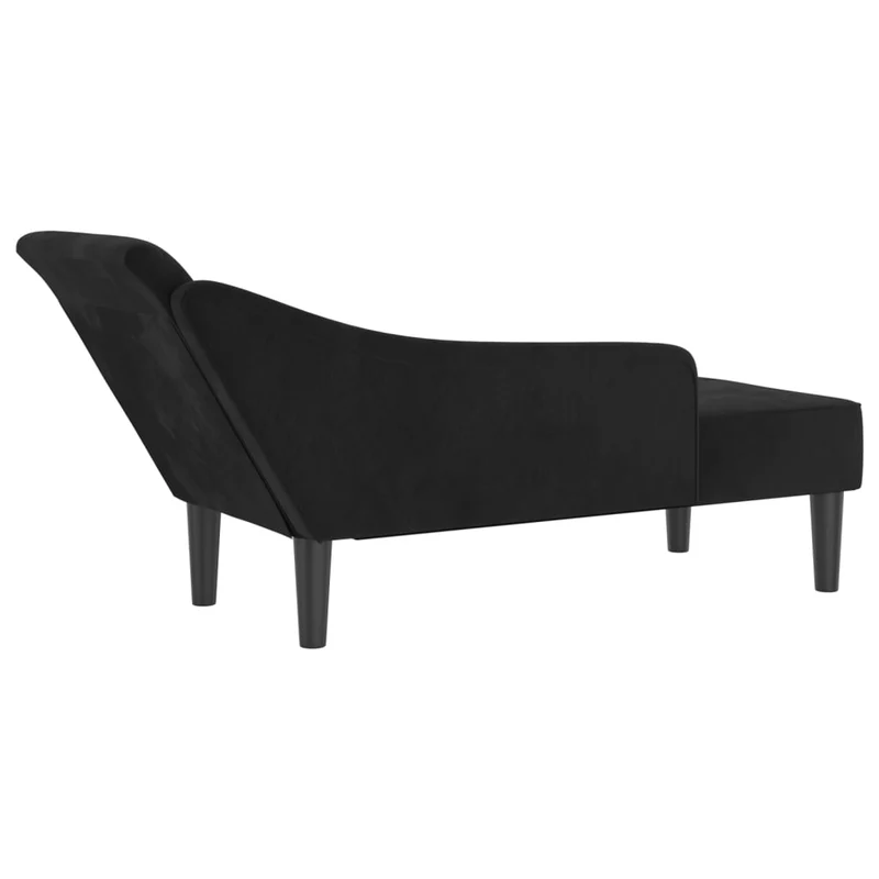 Chaise lounge com almofadões veludo preto