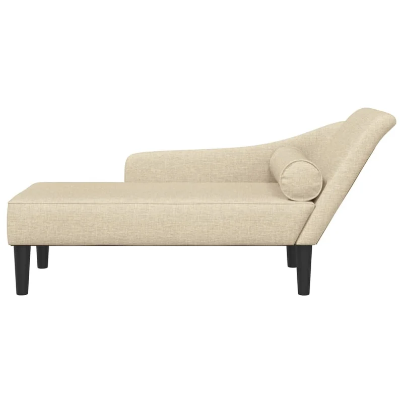 Chaise lounge com almofadões tecido creme