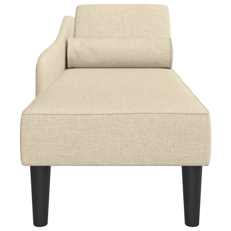 Chaise lounge com almofadões tecido creme