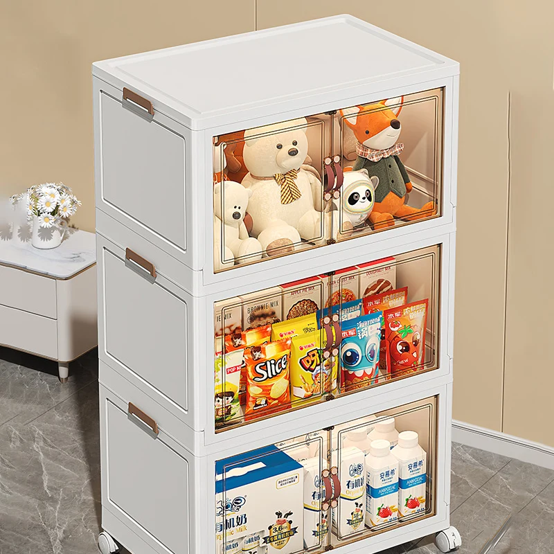 Contemporary Creative PP TPR Textured Square Storage Cabinets 5-Cabinets For Living Room