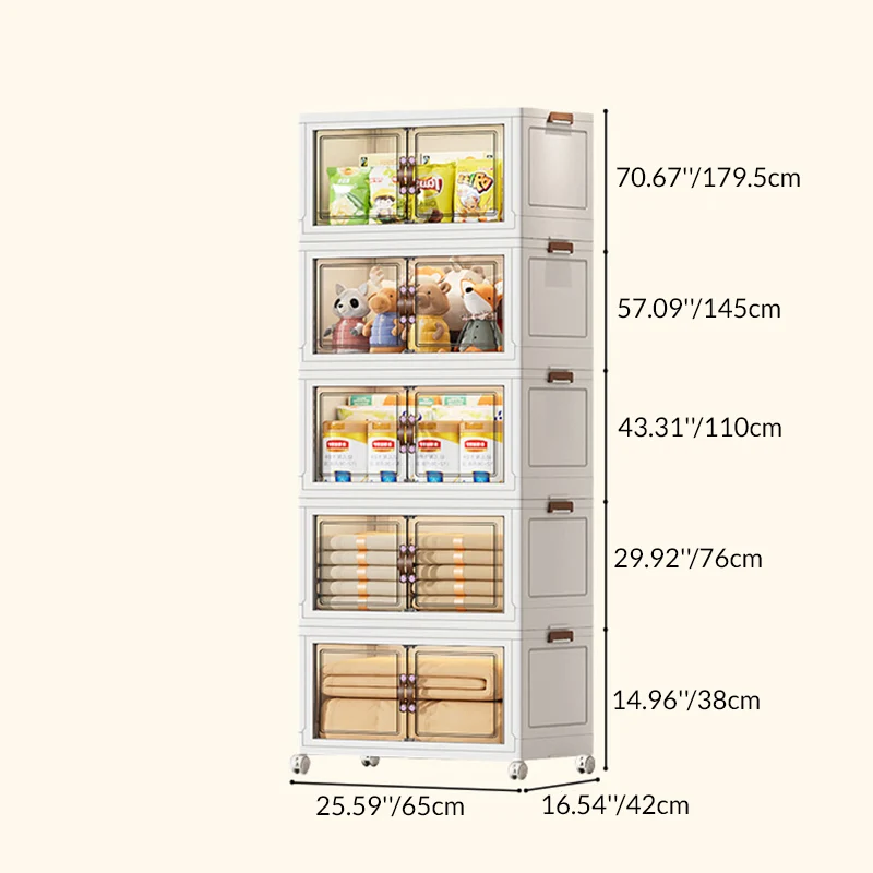 Contemporary Creative PP TPR Textured Square Storage Cabinets 5-Cabinets For Living Room