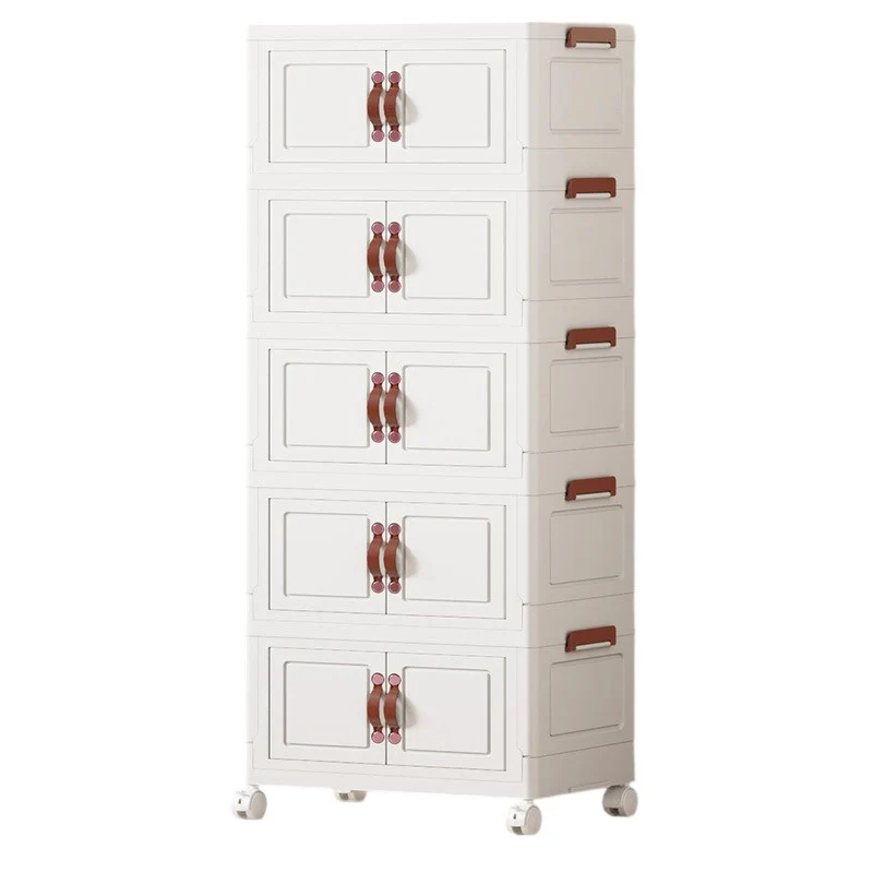 Contemporary Creative PP TPR Textured Square Storage Cabinets 5-Cabinets For Living Room
