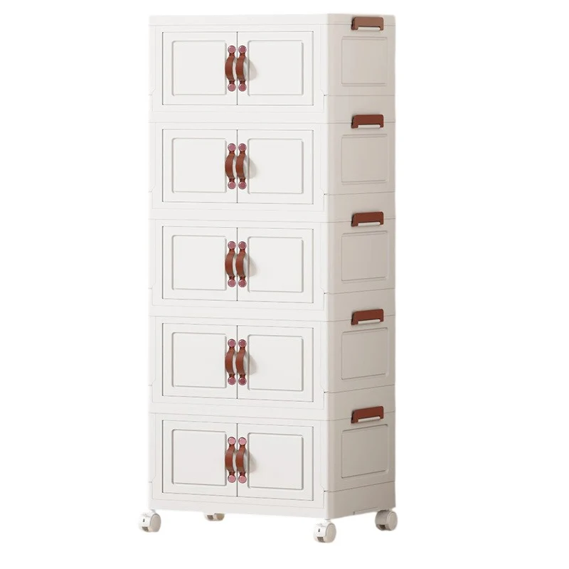 Contemporary Creative PP TPR Textured Square Storage Cabinets 5-Cabinets For Living Room