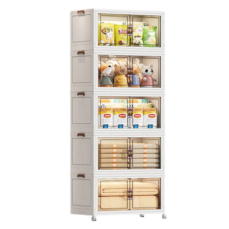 Contemporary Creative PP TPR Textured Square Storage Cabinets 5-Cabinets For Living Room