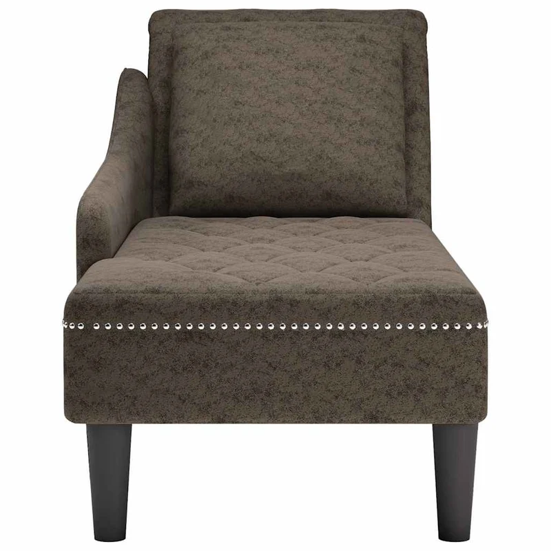 Chaise lounge c/ almofada/apoio braços direito couro artificial