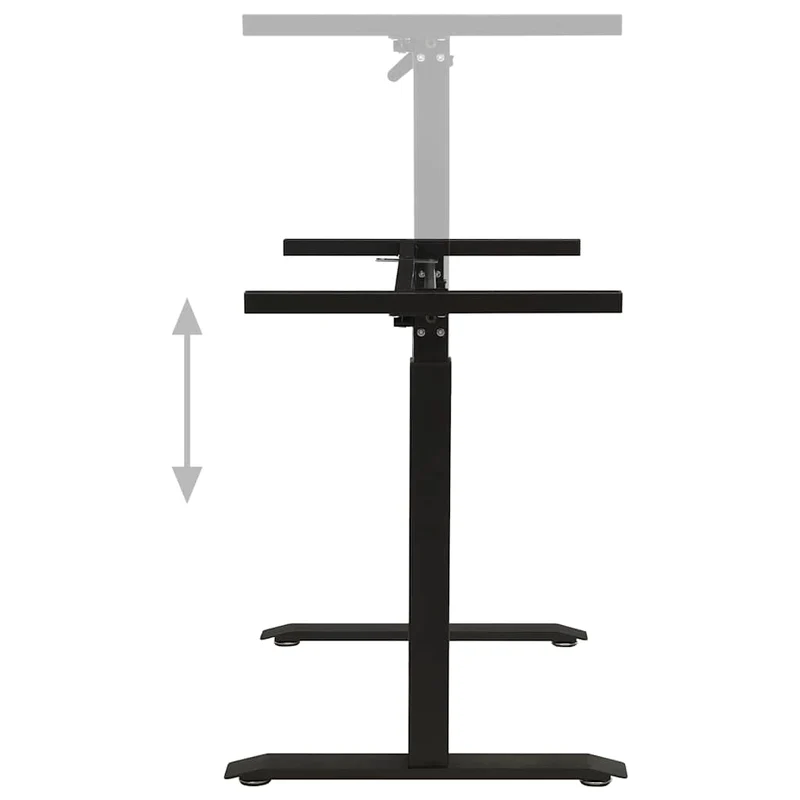 Estrutura mesa ajustável em altura com manivela preto