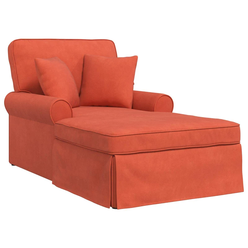 Chaise Lounge com Saia 3 unid. Laranja Vermelho