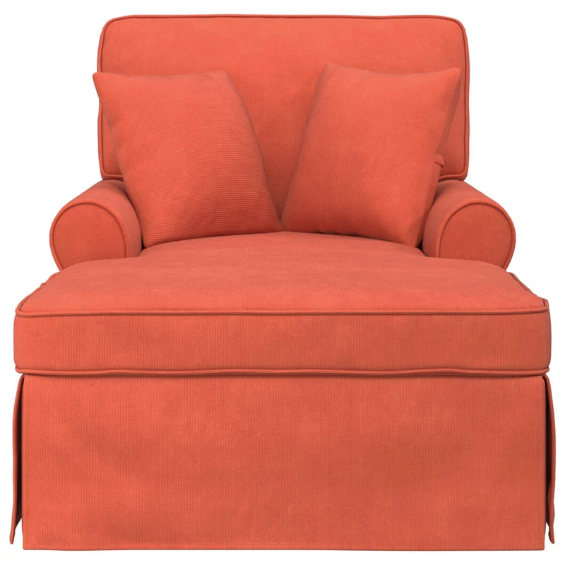 Chaise Lounge com Saia 3 unid. Laranja Vermelho