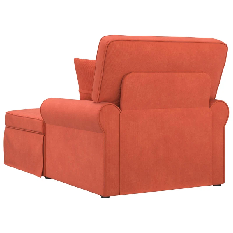 Chaise Lounge com Saia 3 unid. Laranja Vermelho