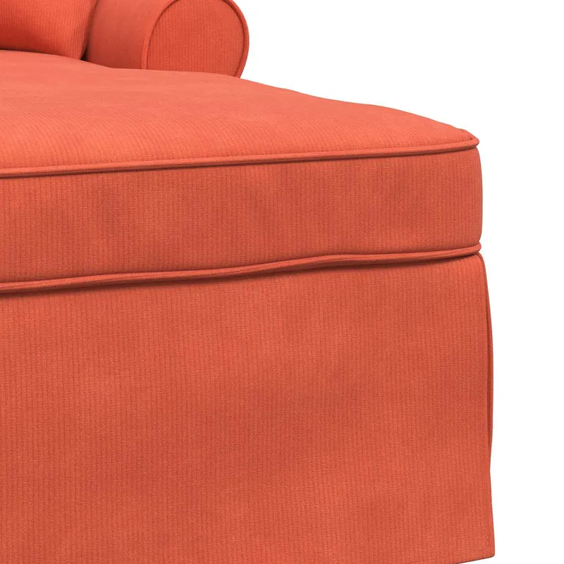 Chaise Lounge com Saia 3 unid. Laranja Vermelho