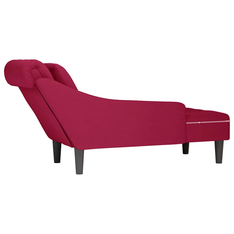Chaise lounge c/ almofada/apoio de braços direito veludo