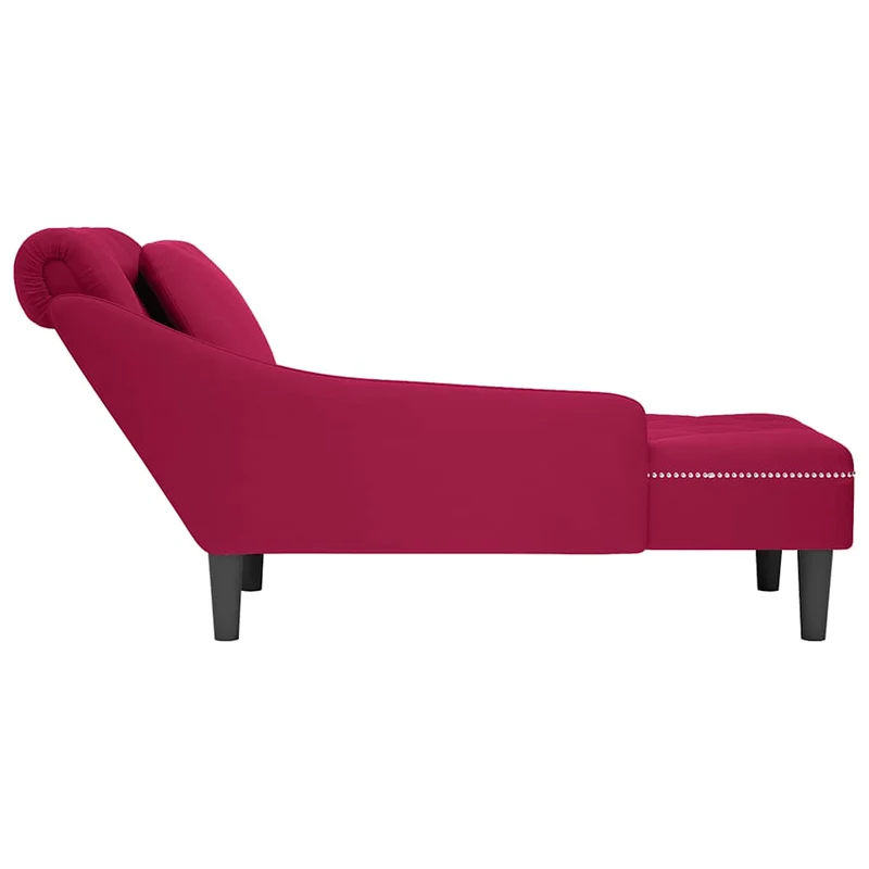 Chaise lounge c/ almofada/apoio de braços direito veludo