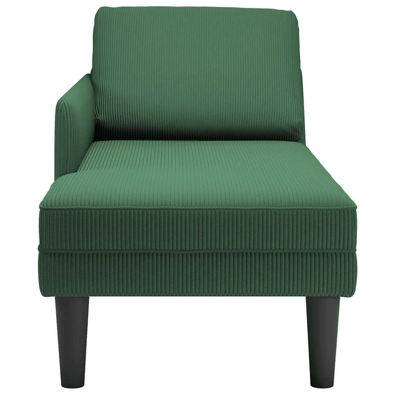 Chaise lounge com almofada tecido corduroy selva verde escuro