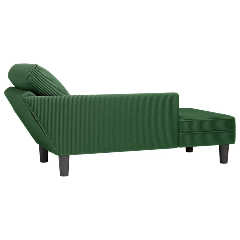 Chaise lounge com almofada tecido corduroy selva verde escuro