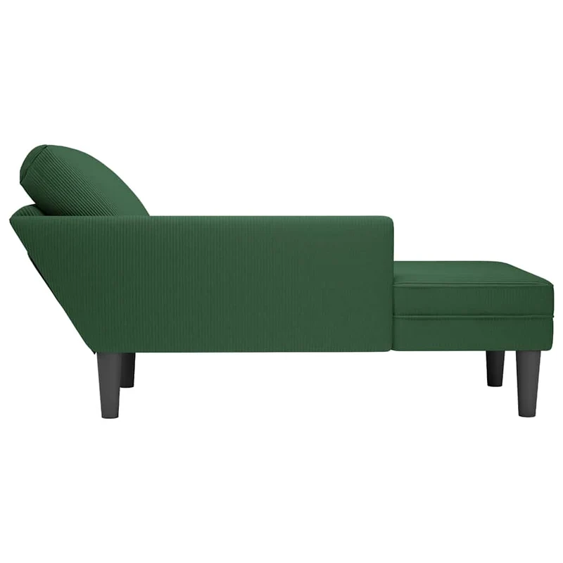 Chaise lounge com almofada tecido corduroy selva verde escuro