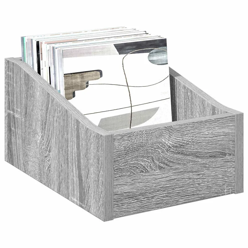 Caixa de Discos LP Sonoma cinzento 23 x 33 x 16 cm