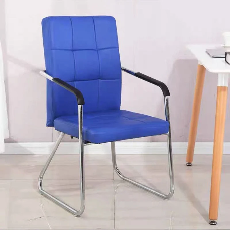 Modern Minimalist Synthetic Leather Steel Rectangular Square Desk Chair Backrest Armrest For Home Office