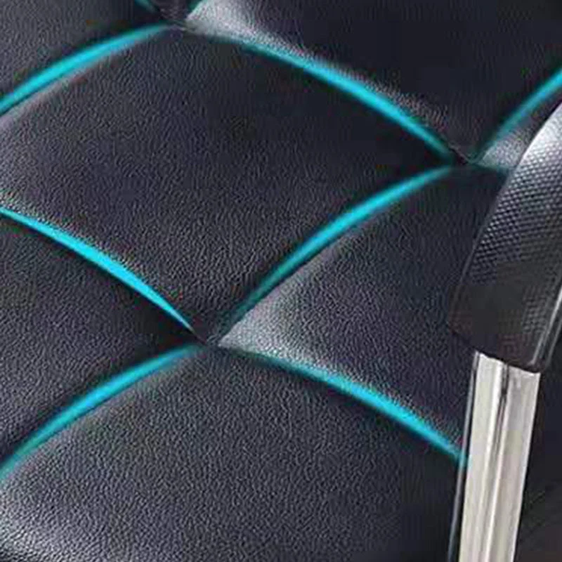 Modern Minimalist Synthetic Leather Steel Rectangular Square Desk Chair Backrest Armrest For Home Office