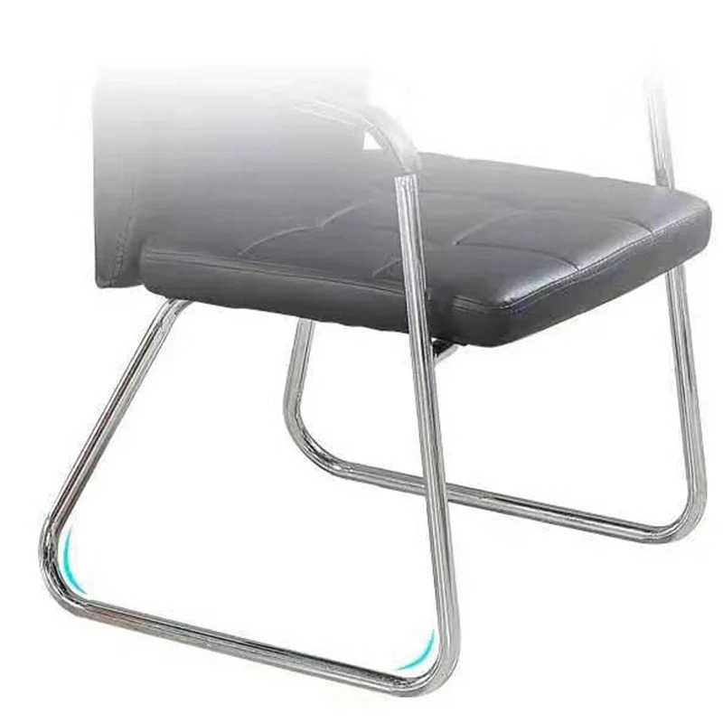 Modern Minimalist Synthetic Leather Steel Rectangular Square Desk Chair Backrest Armrest For Home Office