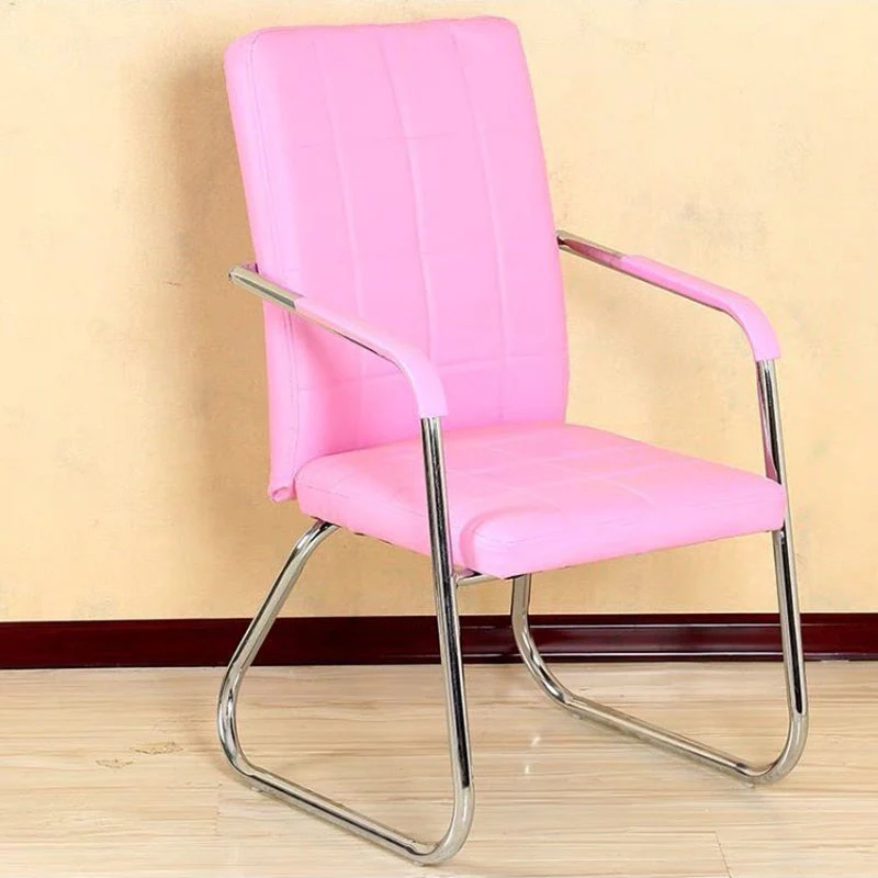 Modern Minimalist Synthetic Leather Steel Rectangular Square Desk Chair Backrest Armrest For Home Office