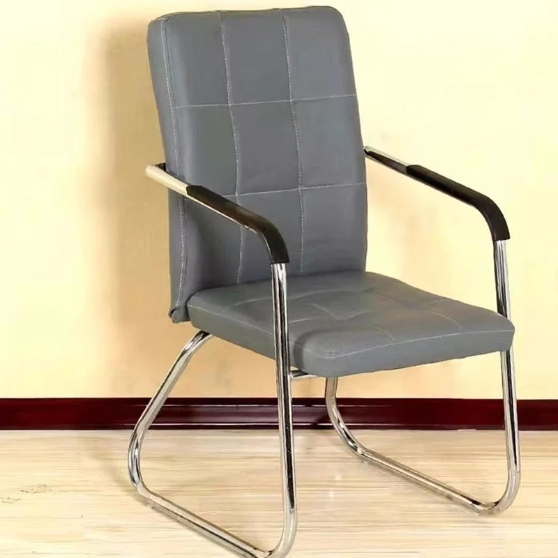 Modern Minimalist Synthetic Leather Steel Rectangular Square Desk Chair Backrest Armrest For Home Office