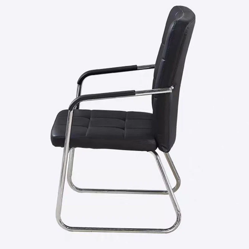 Modern Minimalist Synthetic Leather Steel Rectangular Square Desk Chair Backrest Armrest For Home Office