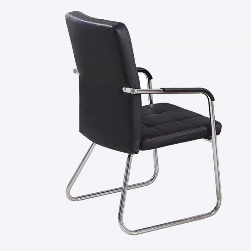 Modern Minimalist Synthetic Leather Steel Rectangular Square Desk Chair Backrest Armrest For Home Office