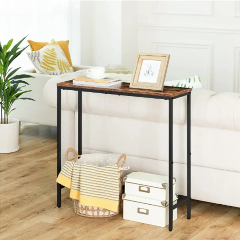 Modern Minimalist Rectangular Carbon Steel MDF Console Table 1-Tier For Living Room