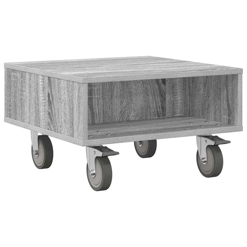 Mesa Lateral com Rodas Cinzento Sonoma 50,5 x 50 x 30 cm