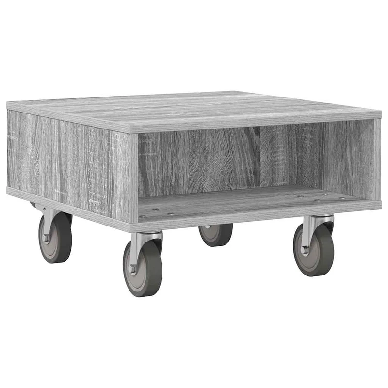 Mesa Lateral com Rodas Cinzento Sonoma 50,5 x 50 x 30 cm
