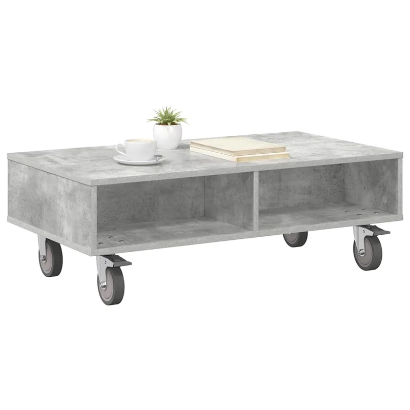 Mesa Lateral com Rodas Cinzento 90 x 50 x 30 cm
