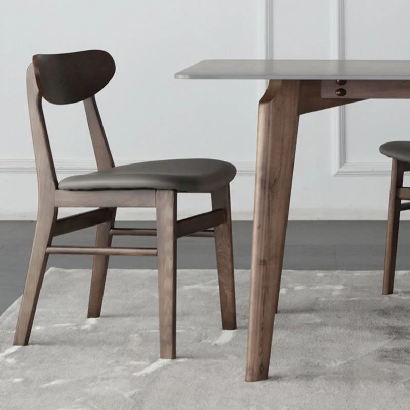 Contemporary Nordic Rectangular Ash Wood Slab Dining Table & Chair For 4/6 Seats