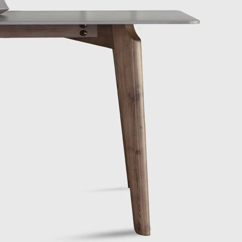 Contemporary Nordic Rectangular Ash Wood Slab Dining Table & Chair For 4/6 Seats