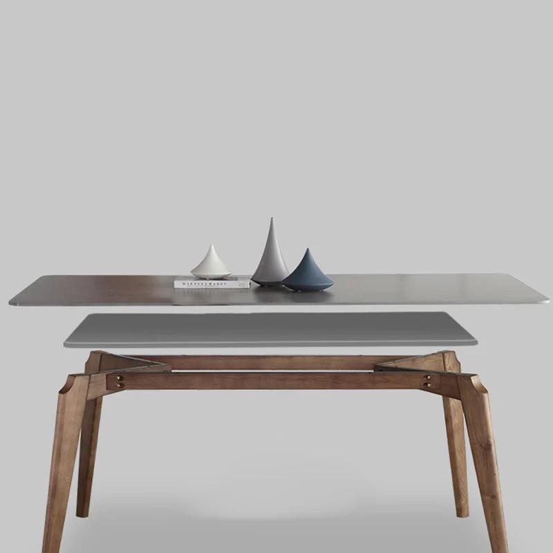 Contemporary Nordic Rectangular Ash Wood Slab Dining Table & Chair For 4/6 Seats