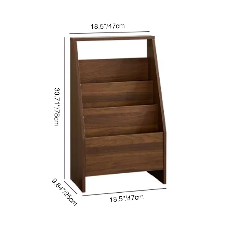 Contemporary Retro Rectangular Particle Board Bookshelves 3-Shelf For Home Office
