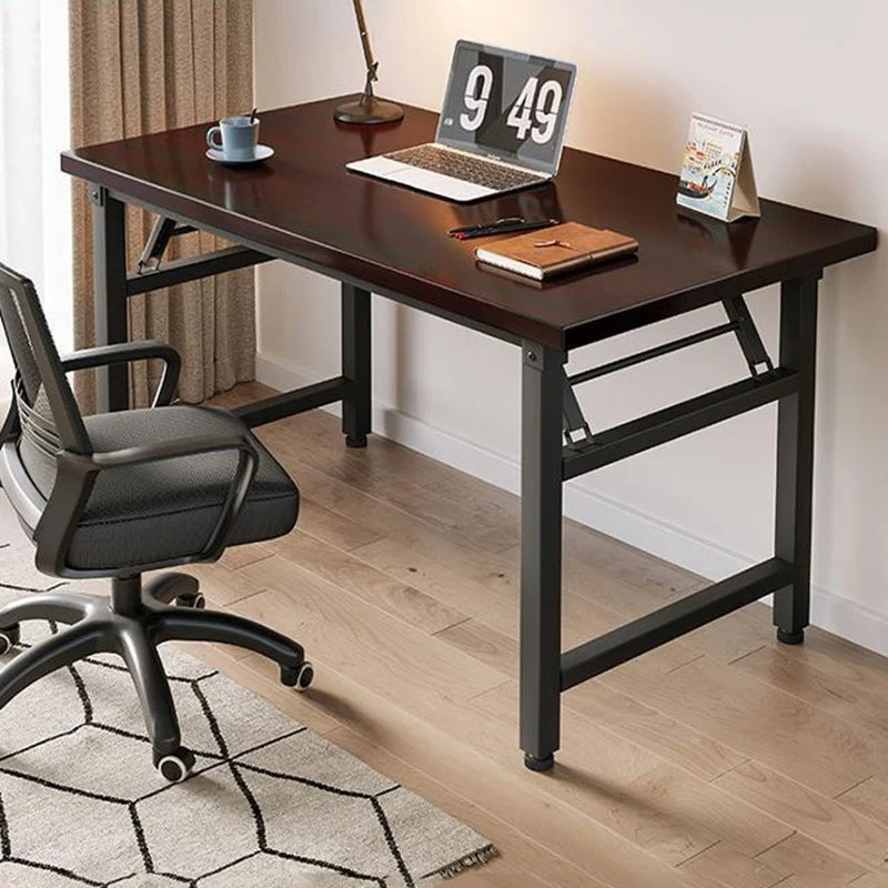 Modern Simplicity Rectangular MDF Carbon Steel Desks Foldable For Home Office