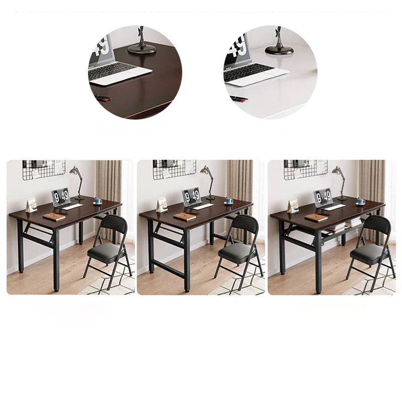Modern Simplicity Rectangular MDF Carbon Steel Desks Foldable For Home Office