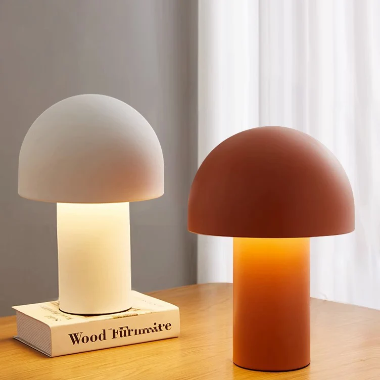 Modern Minimalist Mushroom Iron Acrylic 1-Light Table Lamp For Bedroom