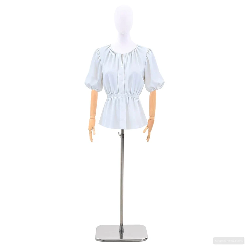 Mannequin Ajustável de 165-213 cm com Base Feminino PP Branco