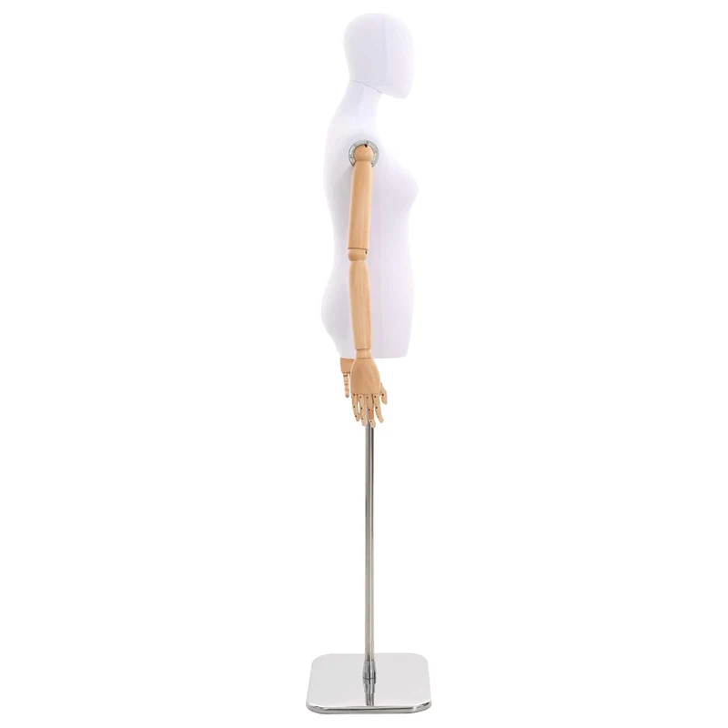 Mannequin Ajustável de 165-213 cm com Base Feminino PP Branco
