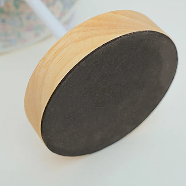 Modern Minimalist Trapezoidal Rubberwood Fabric LED Table Lamp For Bedroom