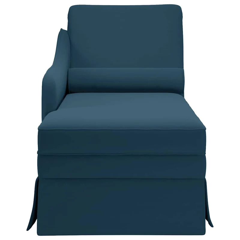 Chaise lounge c/ reforço/apoio de braços direito veludo azul