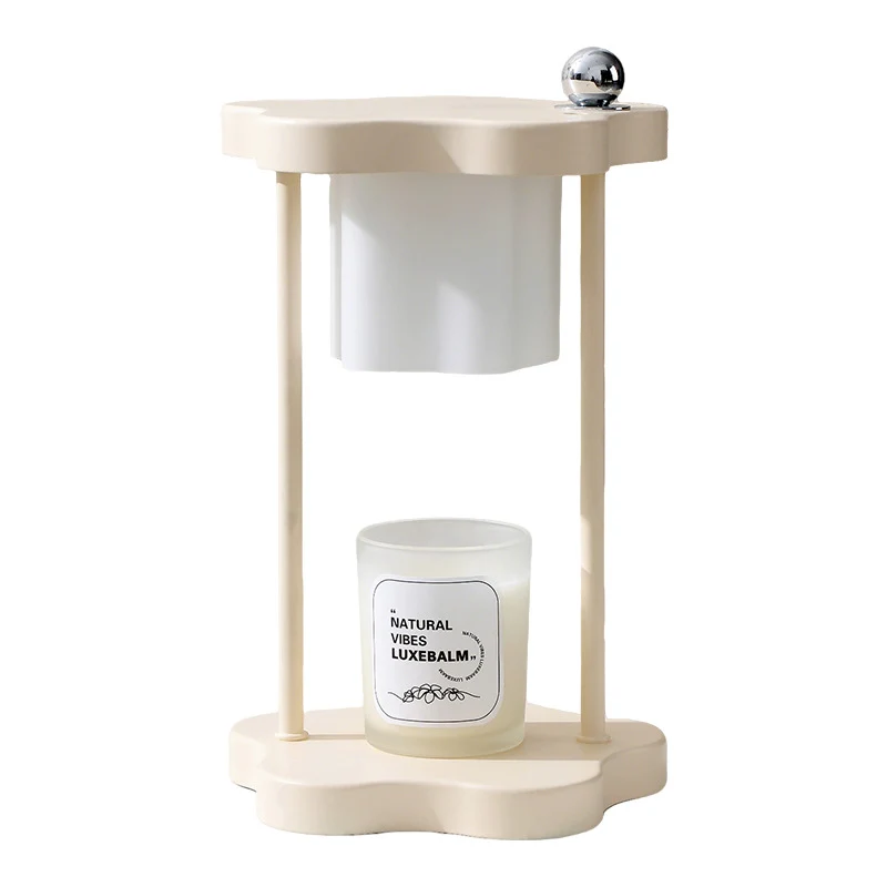 Modern Minimalist Metal Rubberwood Flower 1-Light Melting Wax Table Lamp For Bedroom