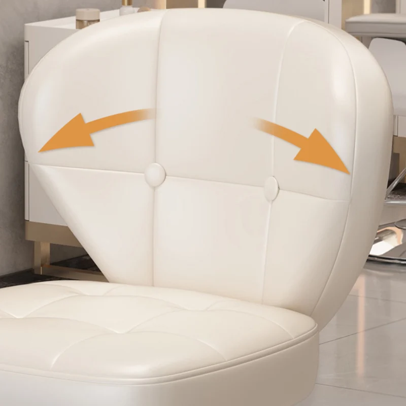 Modern Simplicity Shell Shape Square Cat Scratch Leather Carbon Steel Adjustable Desk Chair Backrest Armrest For Home Office