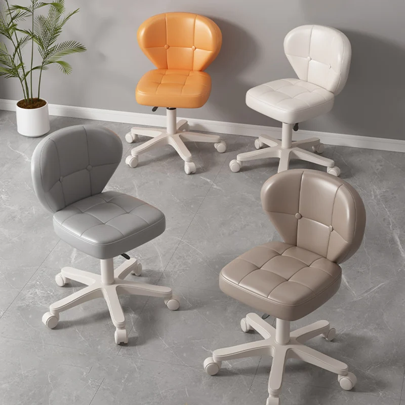 Modern Simplicity Shell Shape Square Cat Scratch Leather Carbon Steel Adjustable Desk Chair Backrest Armrest For Home Office