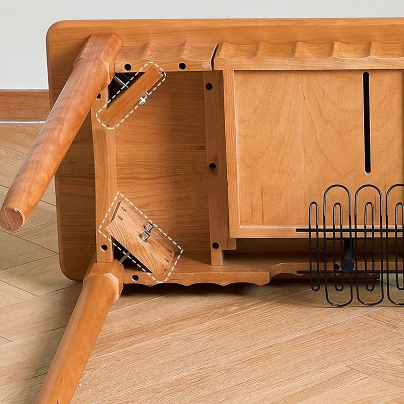 Contemporary Nordic Rectangular Cherry Wood Solid Wood Plywood Desks 2-Drawers For Home Office