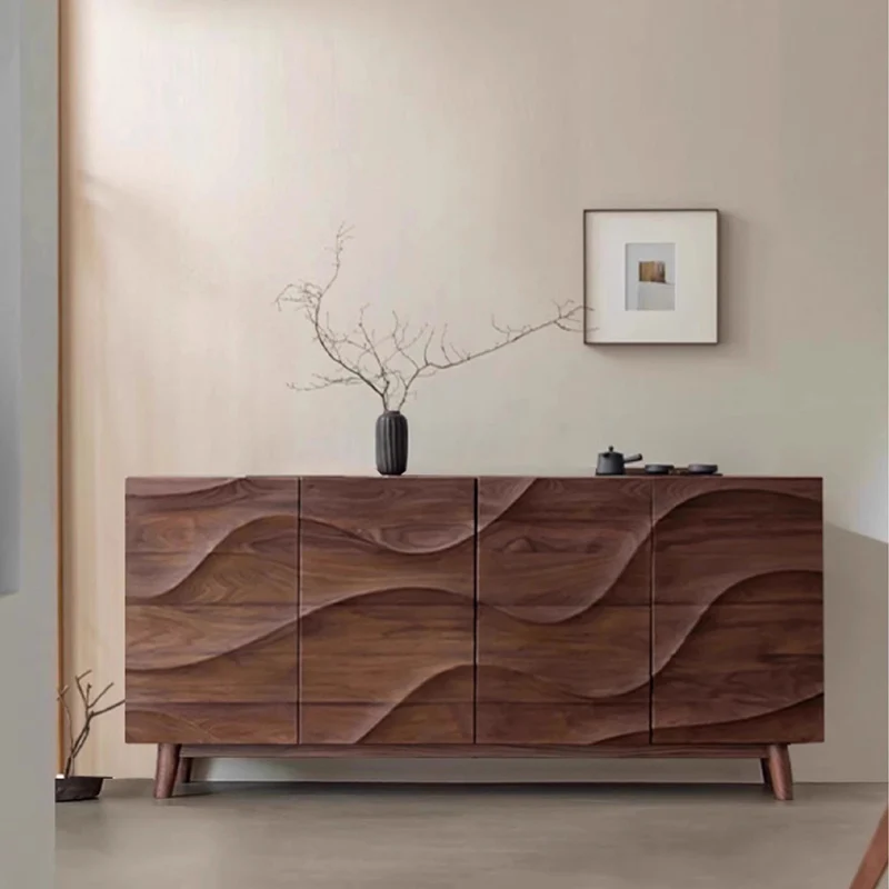 Modern Minimalist Rectangular Plywood Ash Wood Console Table 4-Tier For Entryways